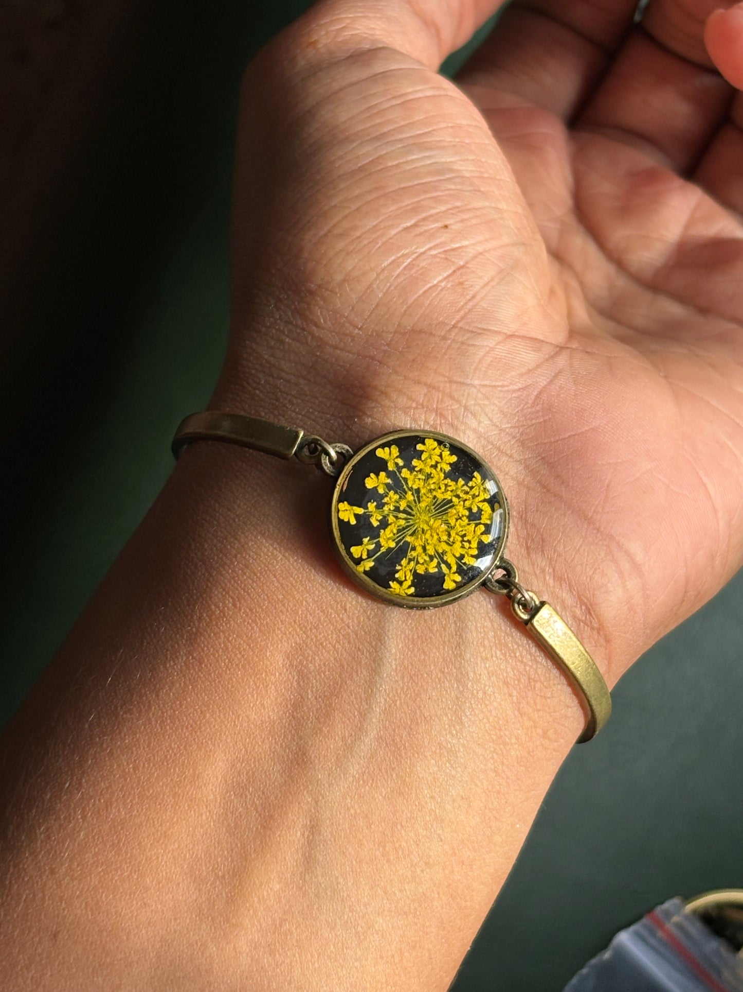 Yellow Ammi Majus Flower Bracelet