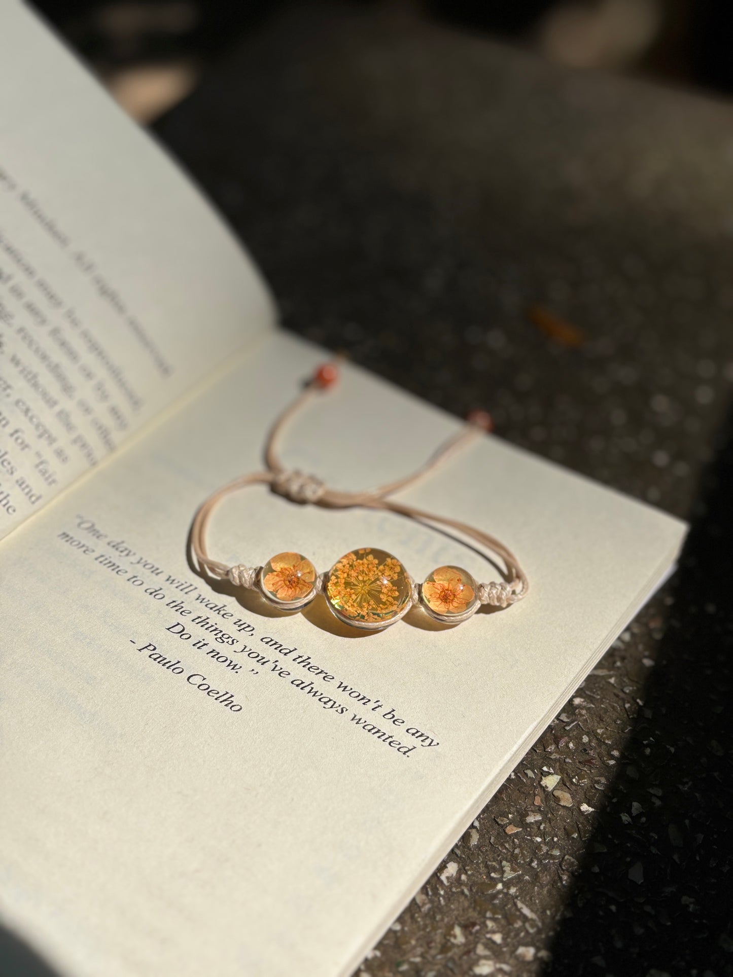 Ochre floral bracelet