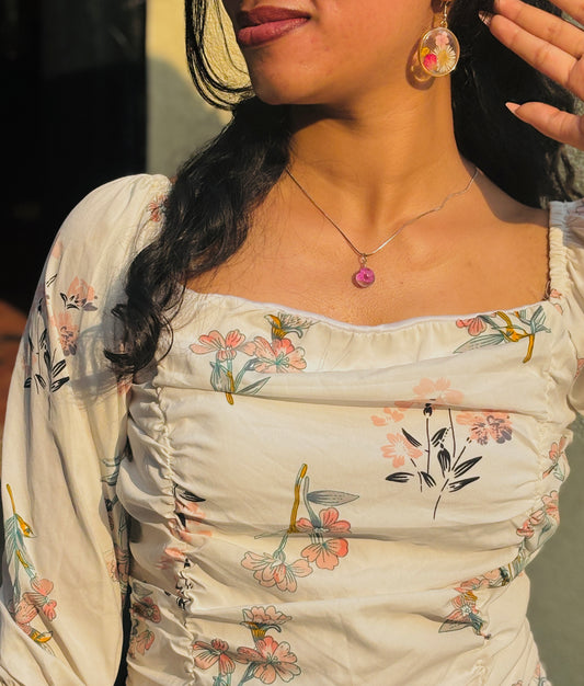 Purple Plum Flower Pendant
