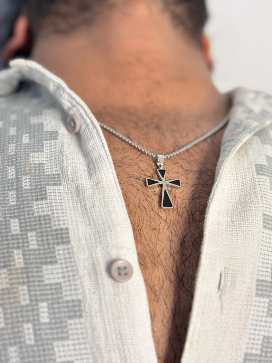 Black cross Pendant with Chain