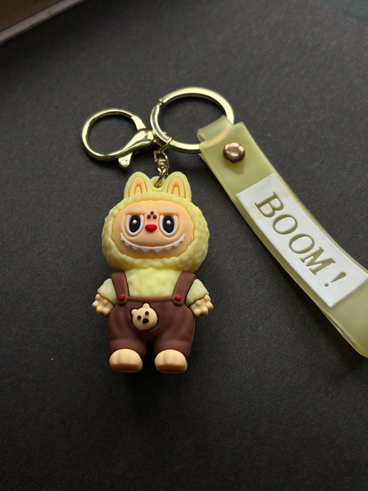 Labubu Yellow silicon Keychain