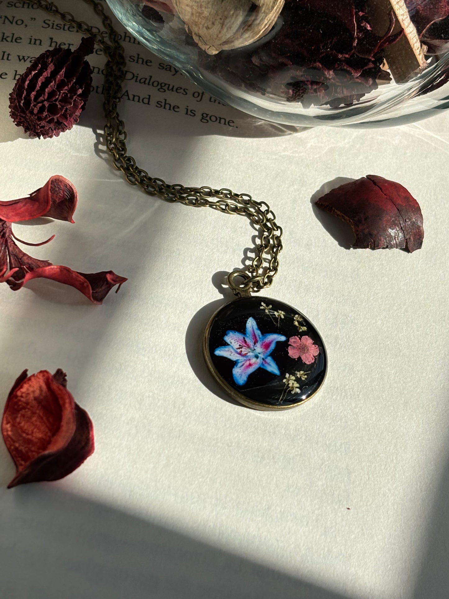 Vintage mixed Floral pendant