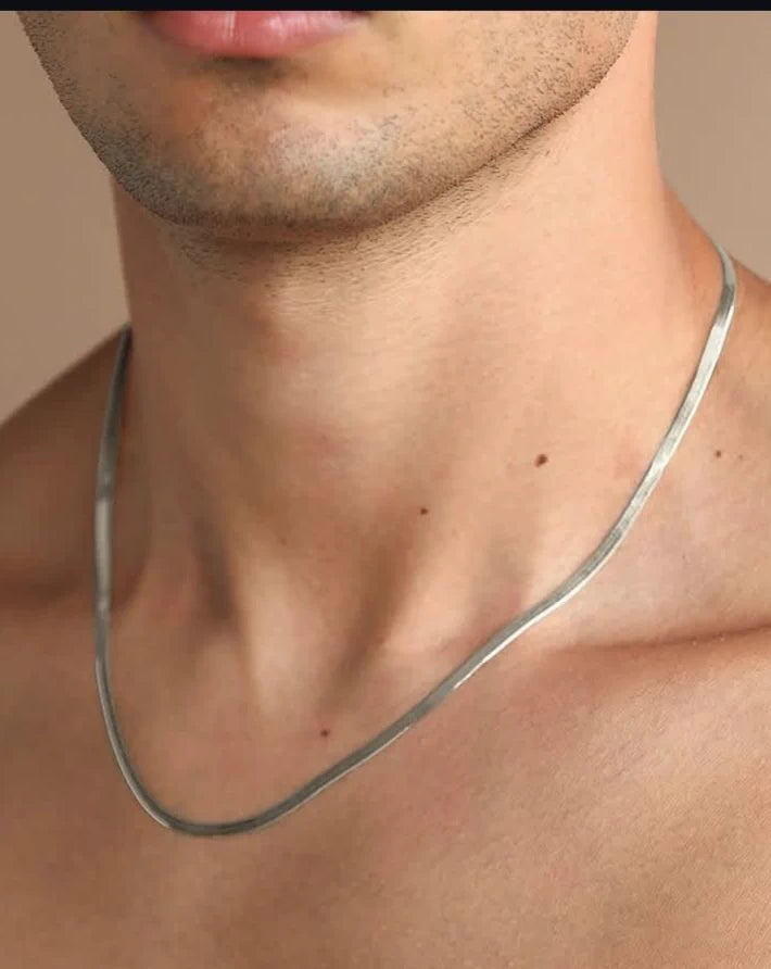 Silver snake chain for neck