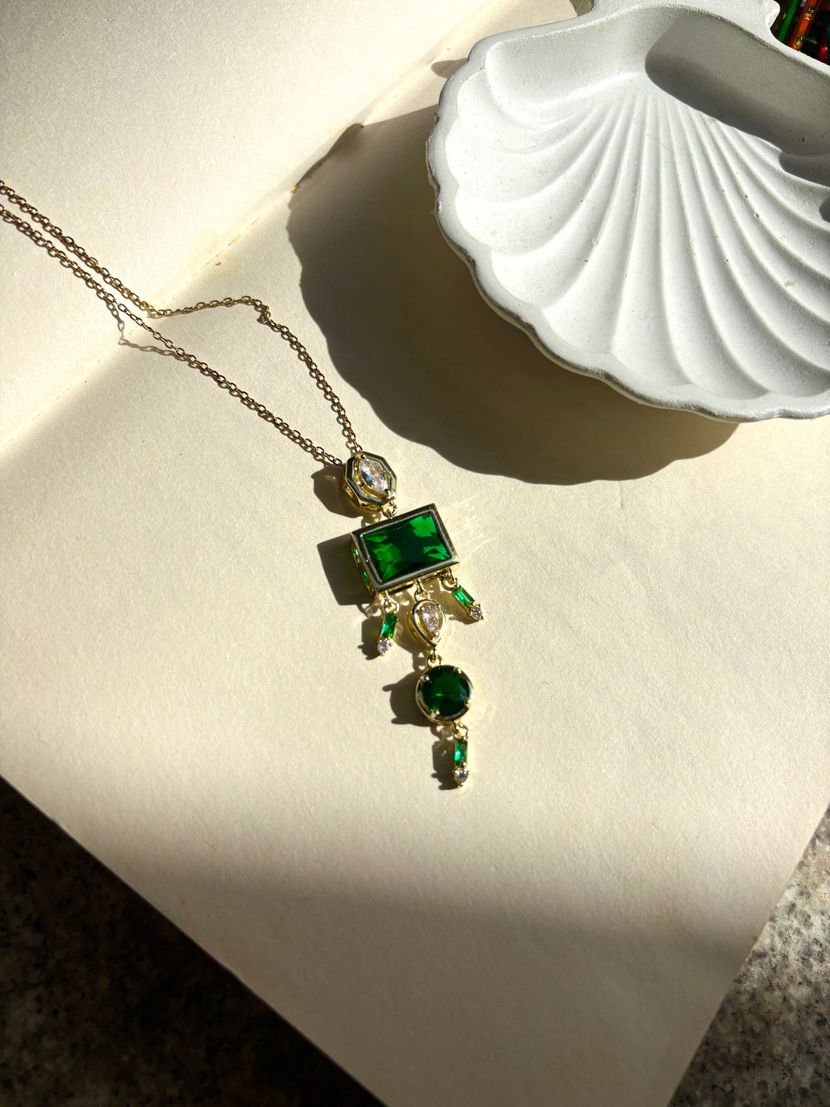 Emerald Statement Pendant necklace