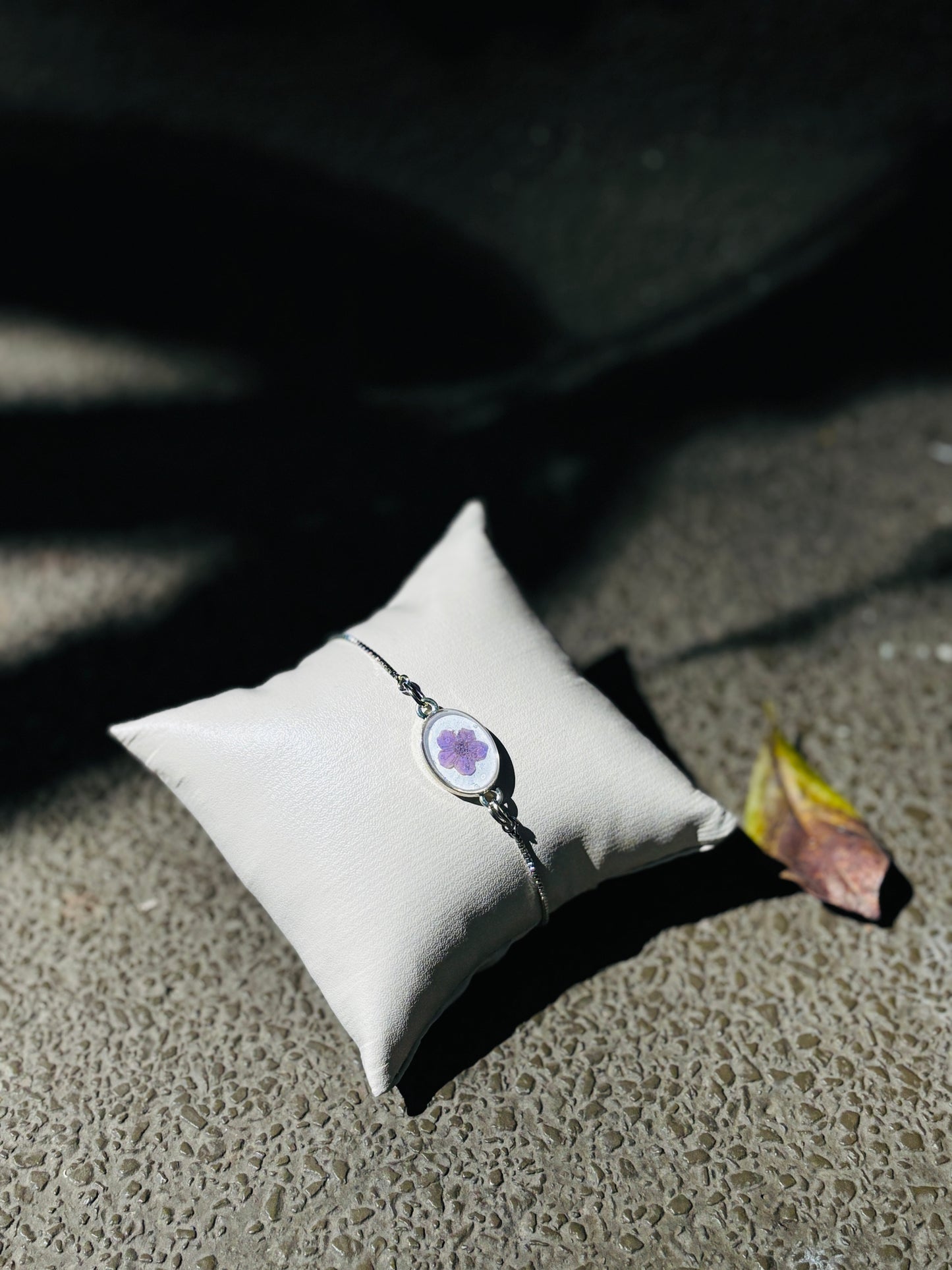 Purple plum flower bracelet