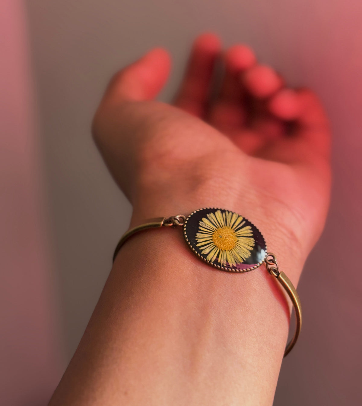 Yellow Aster Flower Bracelet