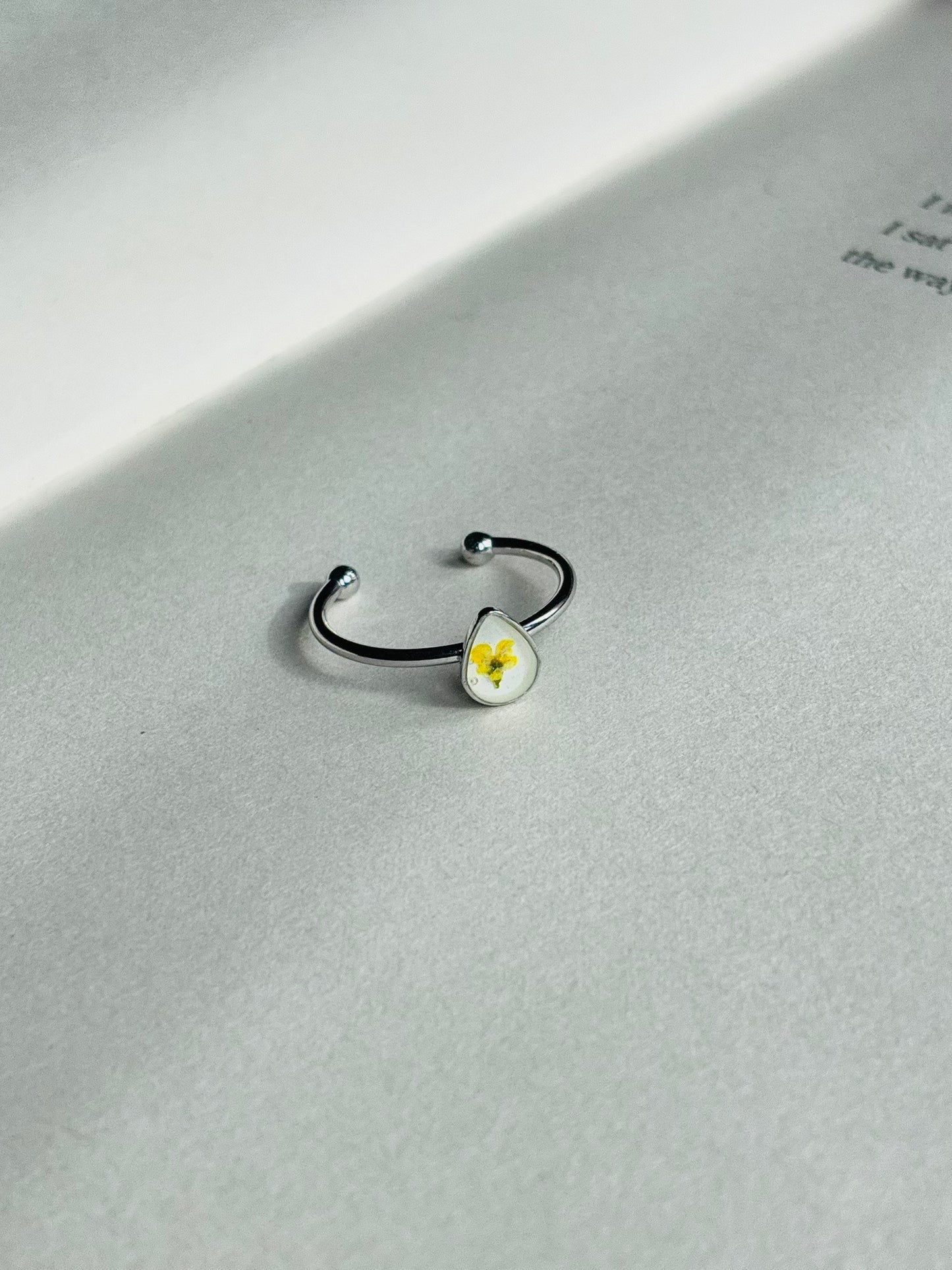 Yellow Flower Drop shape Ring