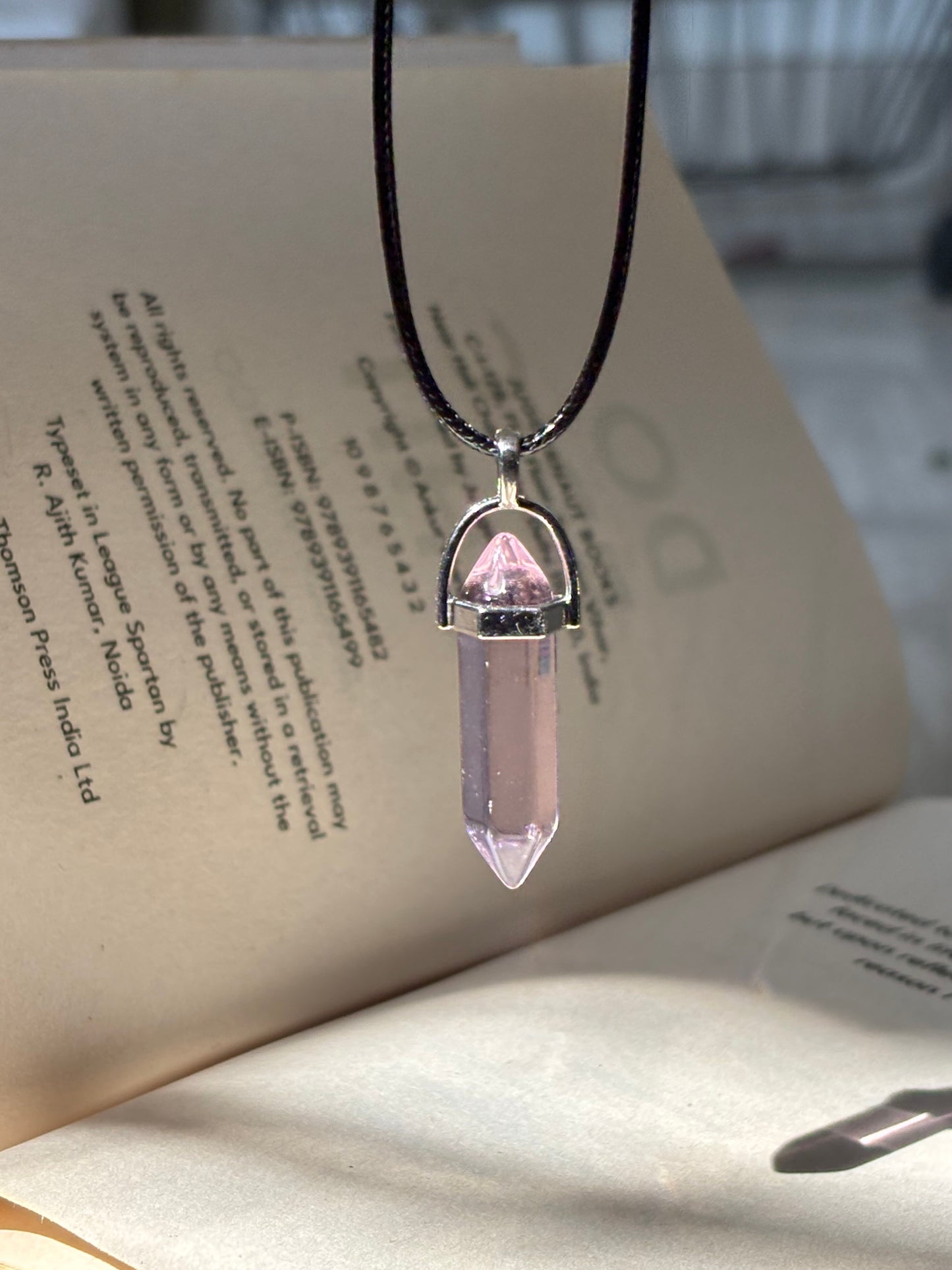 Resin pink Crystal pendant