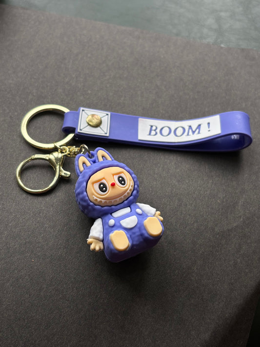 Labubu blue silicon Keychain