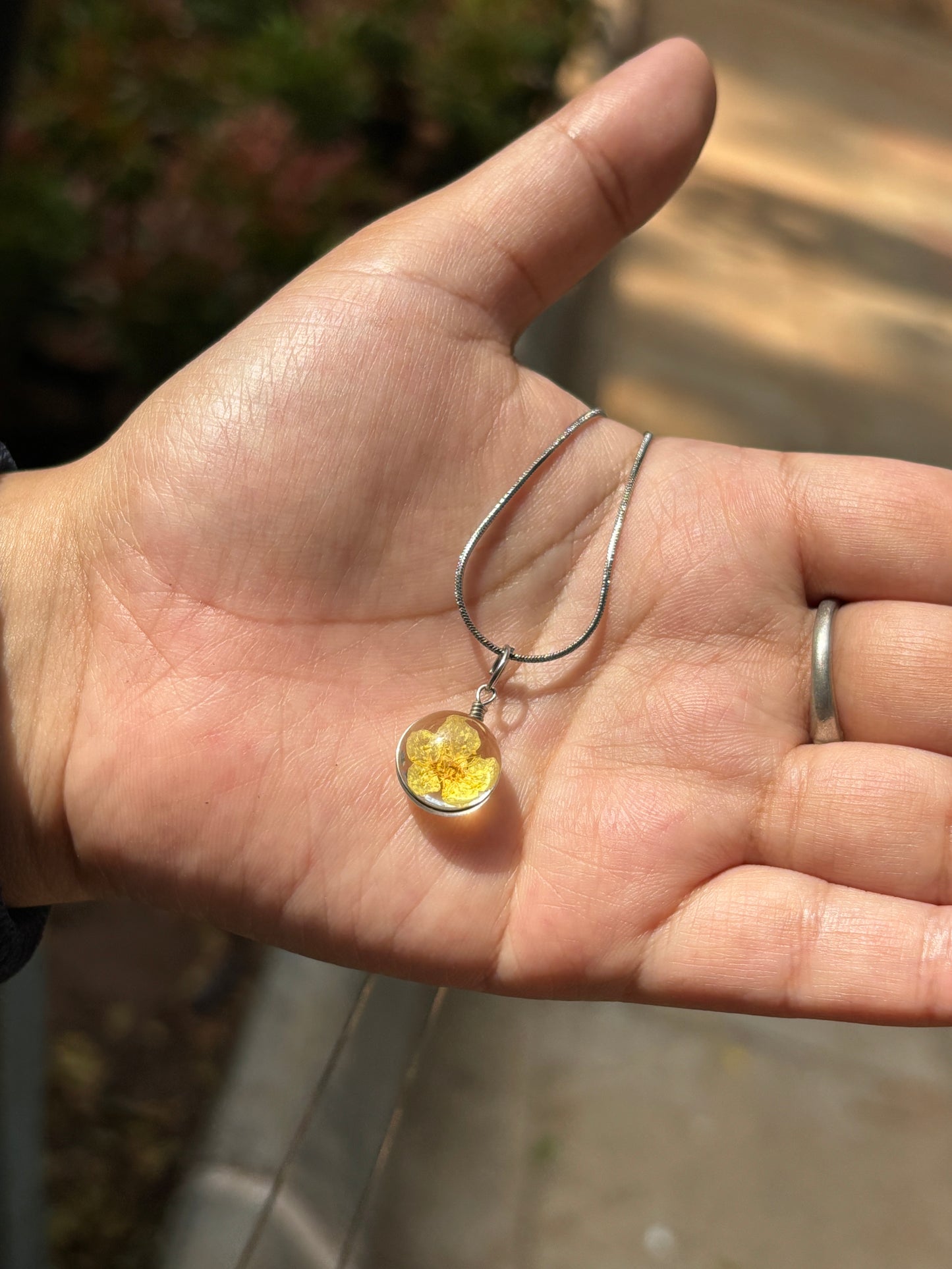 Yellow plum flower Pendant