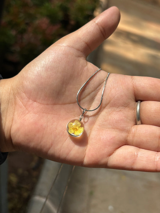 Yellow plum flower Pendant