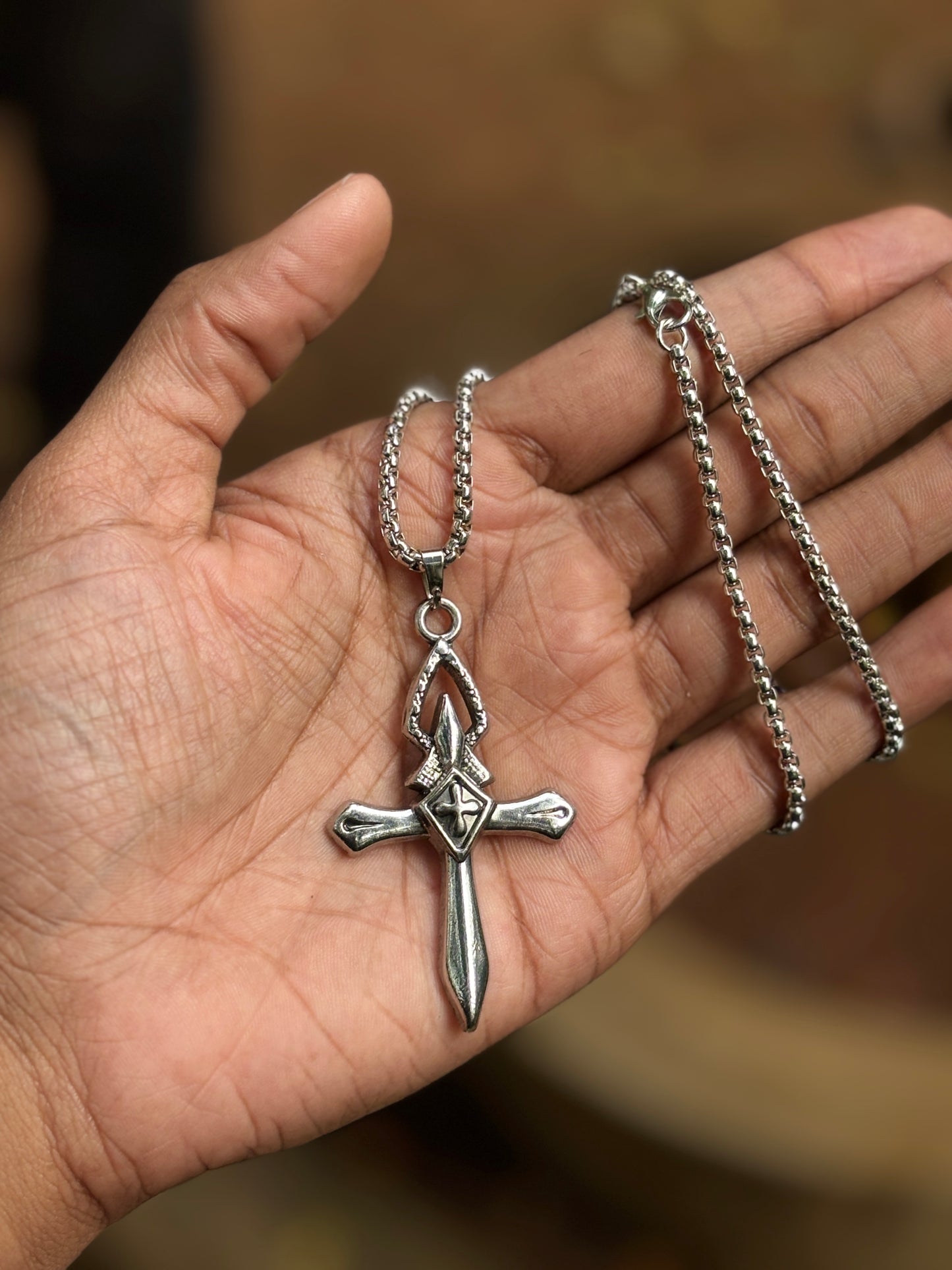Stainless steel cross pendant
