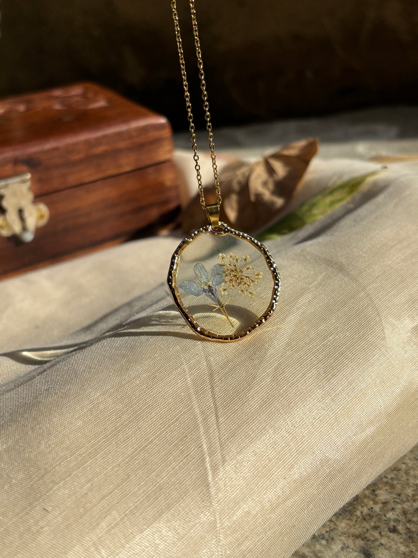 Lobelia Real Flower Pendant