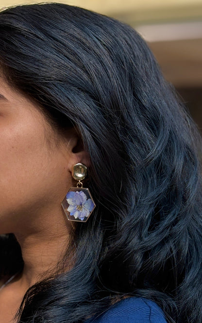 Purple delphinium Earrings
