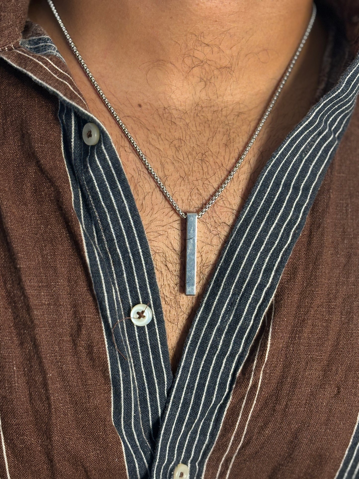 Silver Bar pendant with chain