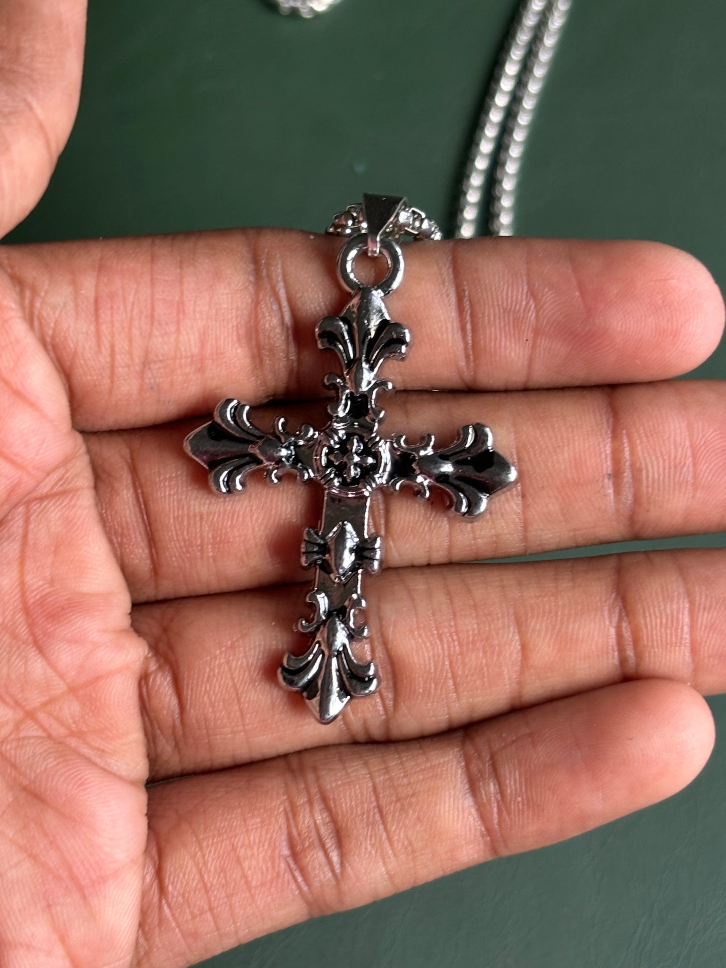Vintage silver cross pendant