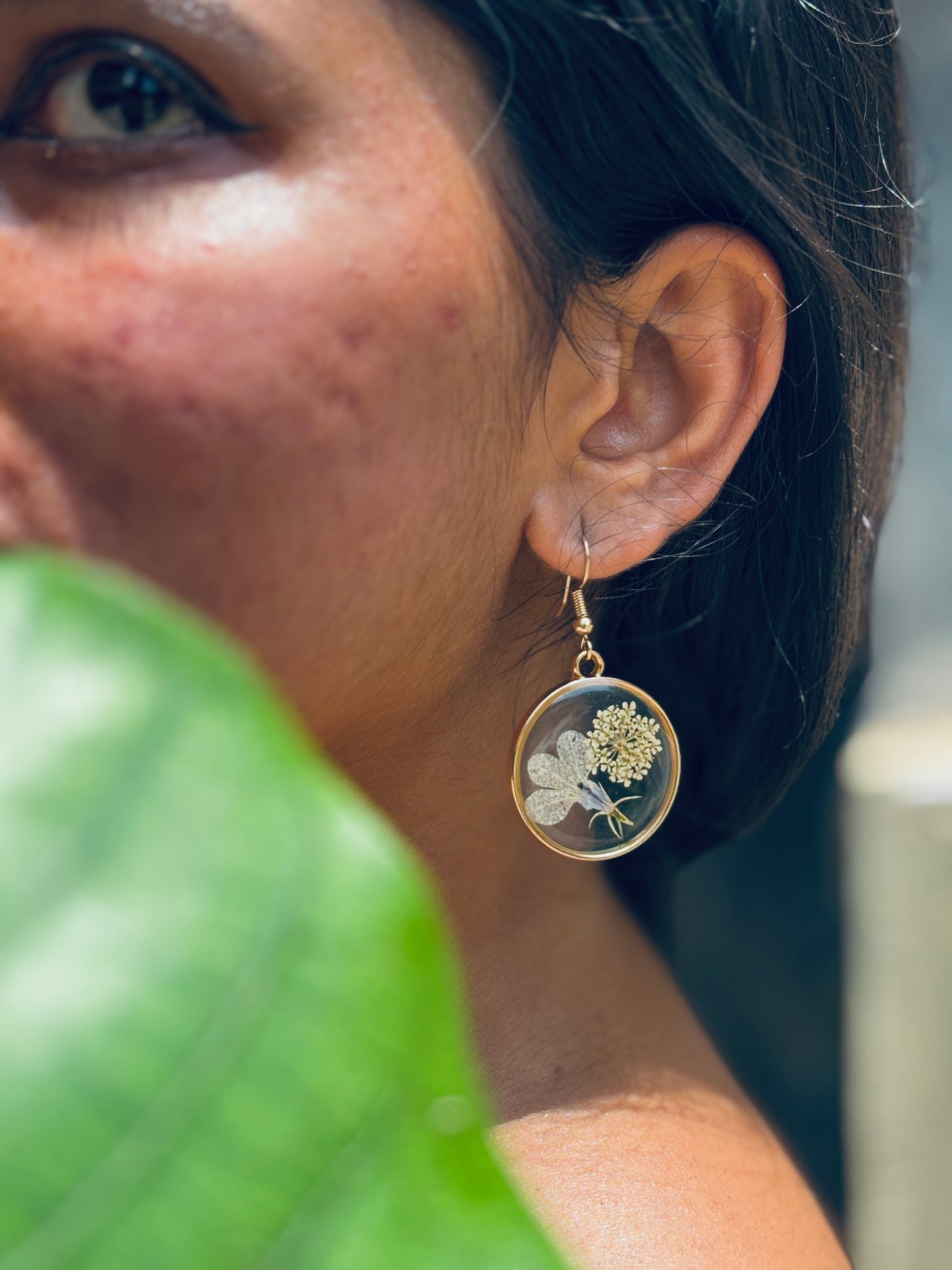 Blue Lobelia Fower Earrings