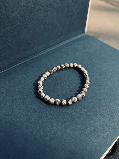 Dalmatian Jasper Bead Bracelet