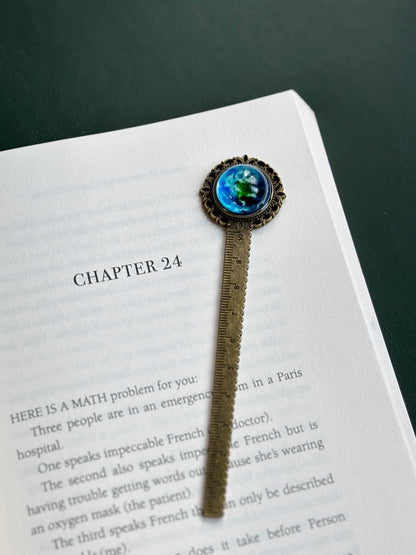 Vintage Ruler Bookmark with Glow in dark Earth