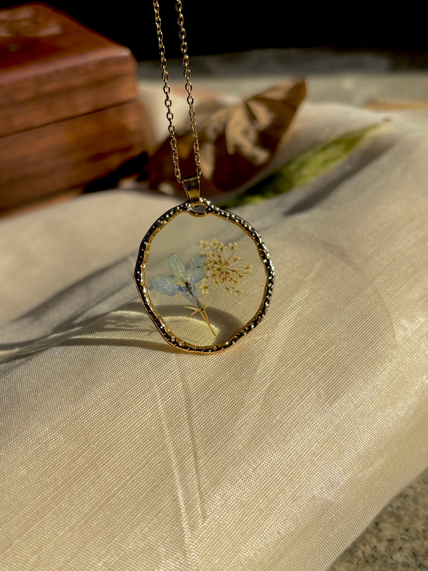 Lobelia Real Flower Pendant