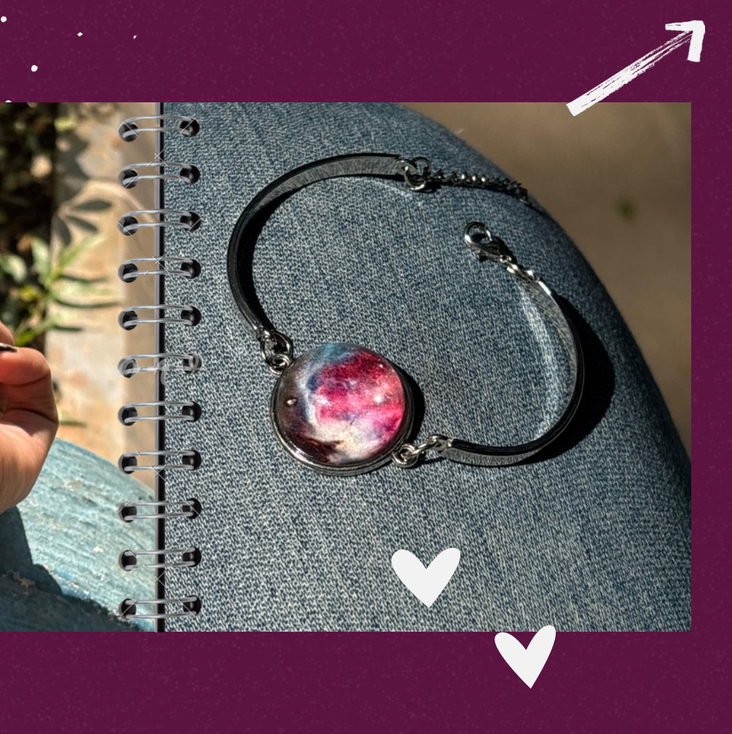 Glow in dark galaxy bracelet