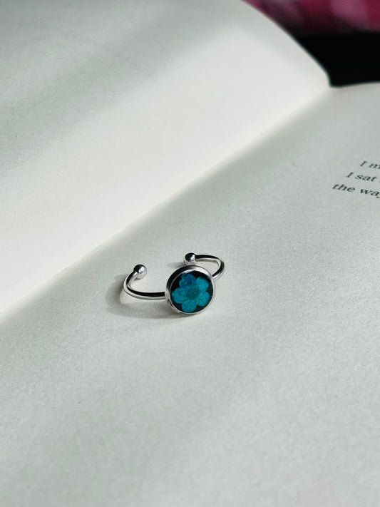 Blue Plum Flower Ring