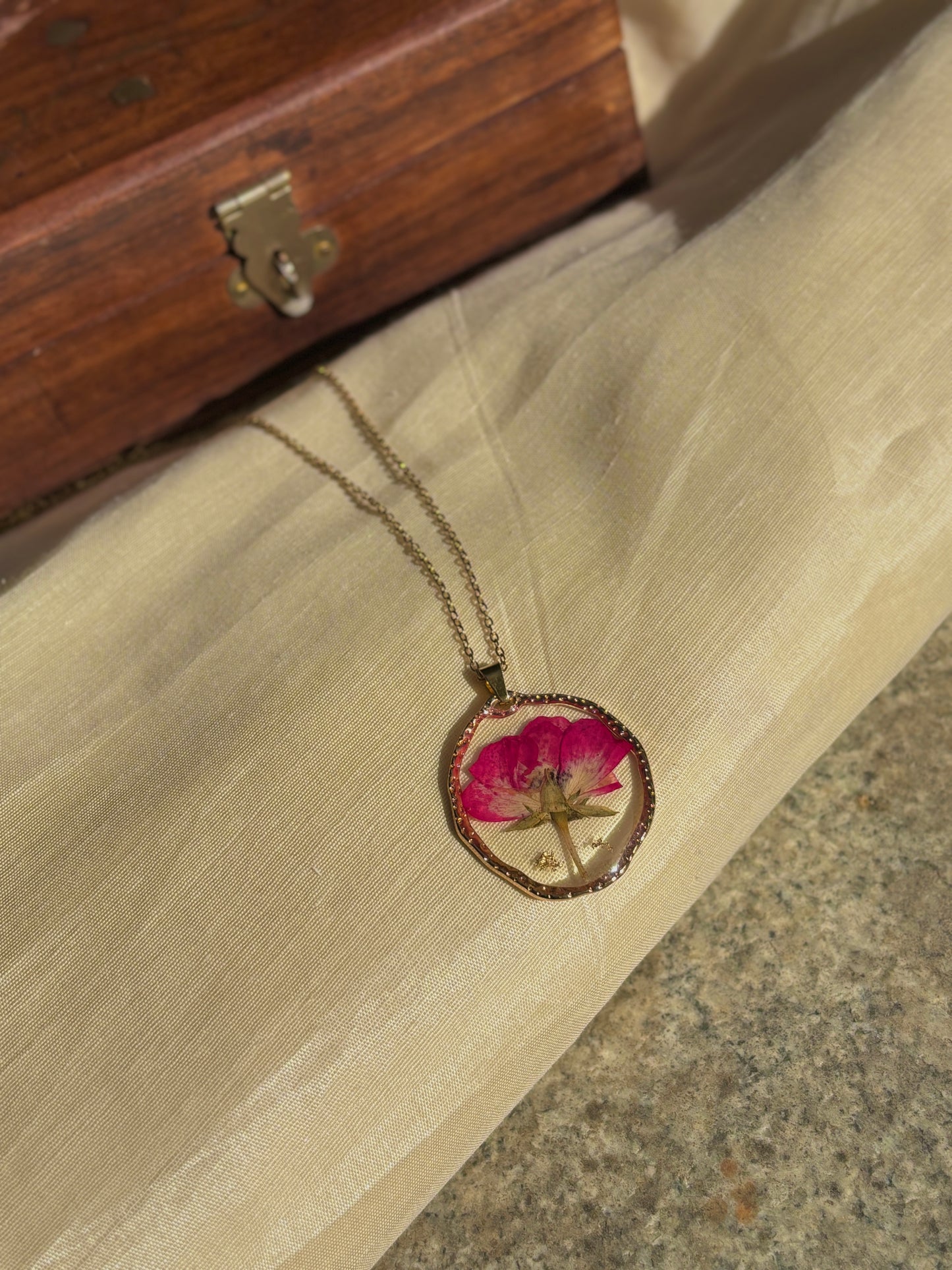 Eternal Rose Real Flower Pendant