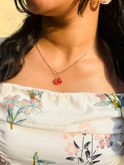Red Plum Flower Pendant