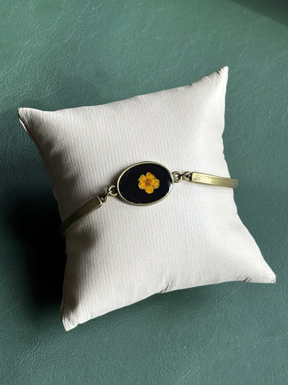 Orange Plum Flower Antique Bracelet