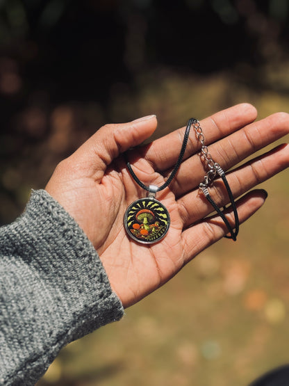 Mushroom pendant with thread