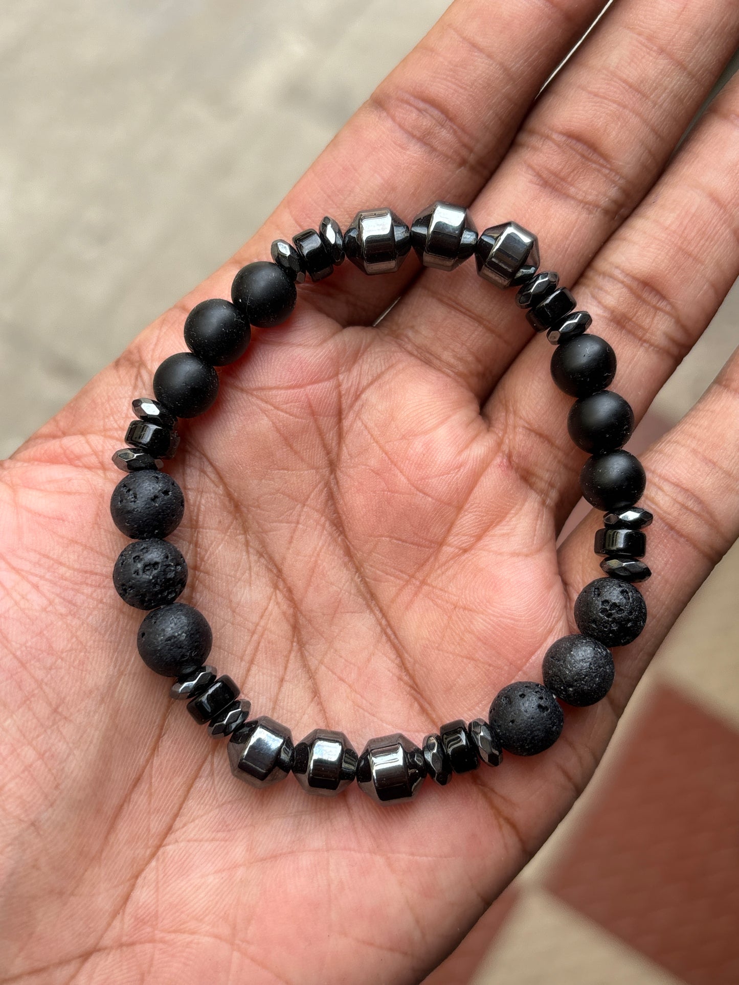 Black Lava Bead Bracelet