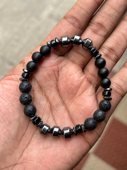 Black Lava Bead Bracelet