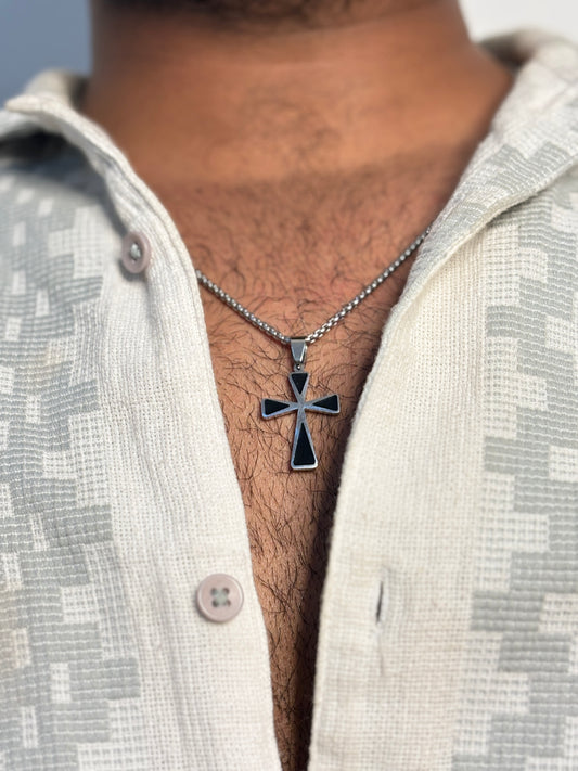 Black cross Pendant with Chain