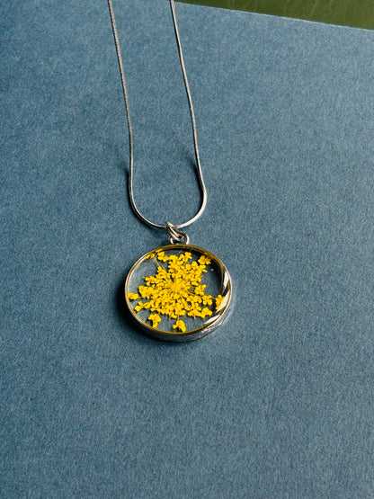 Ammi majus Yellow Flower pendant Round pendent