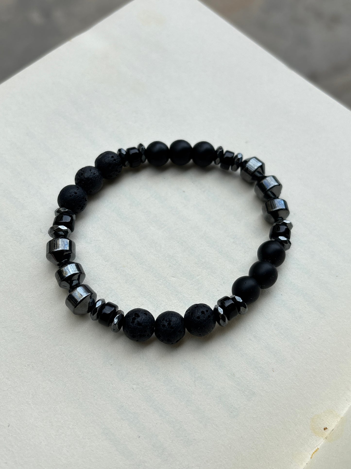 Black Lava Bead Bracelet