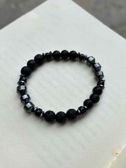Black Lava Bead Bracelet