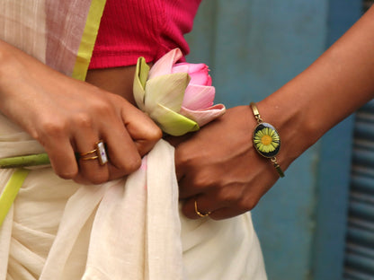 Yellow Aster Flower Bracelet