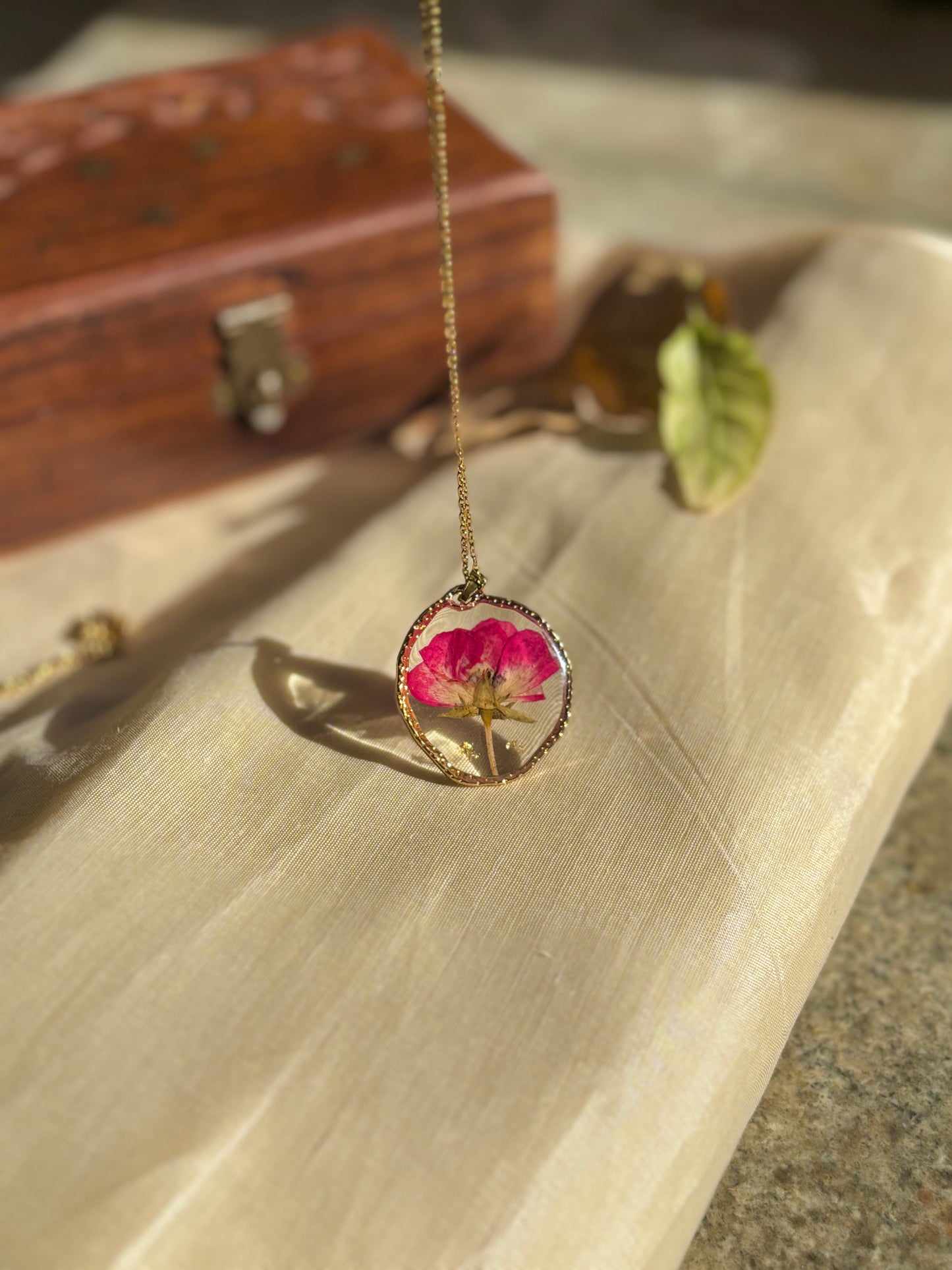 Eternal Rose Real Flower Pendant