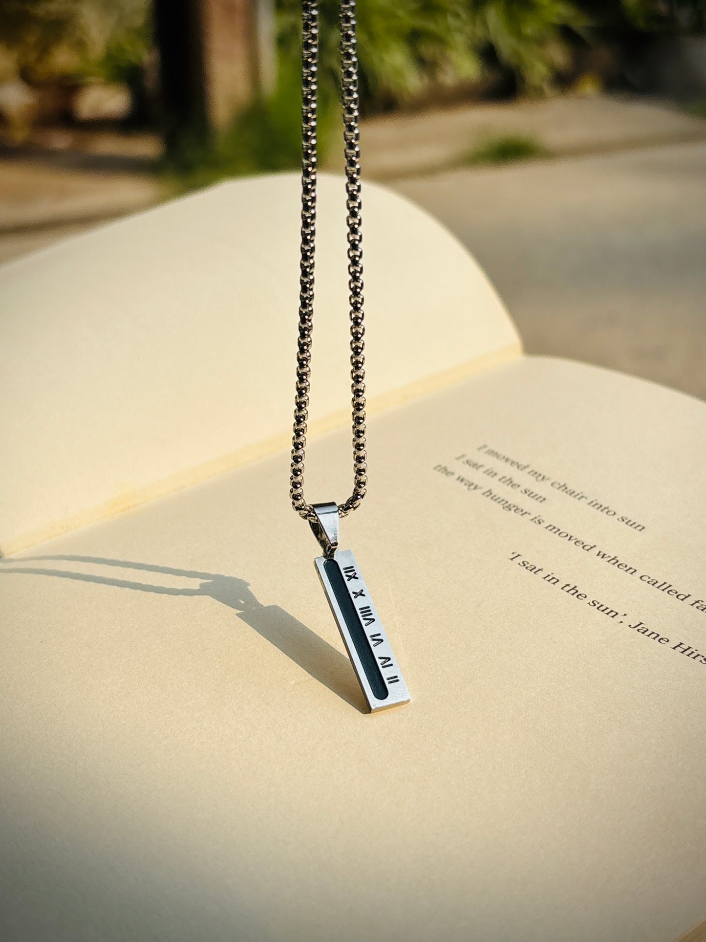 Roman Numeral Bar Pendant