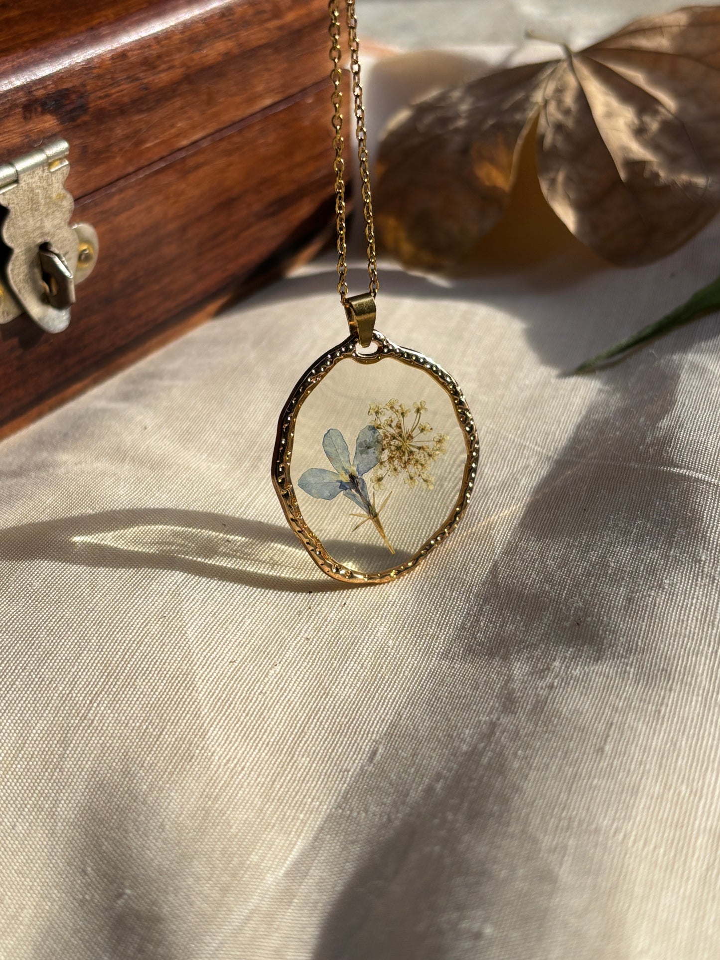 Lobelia Real Flower Pendant
