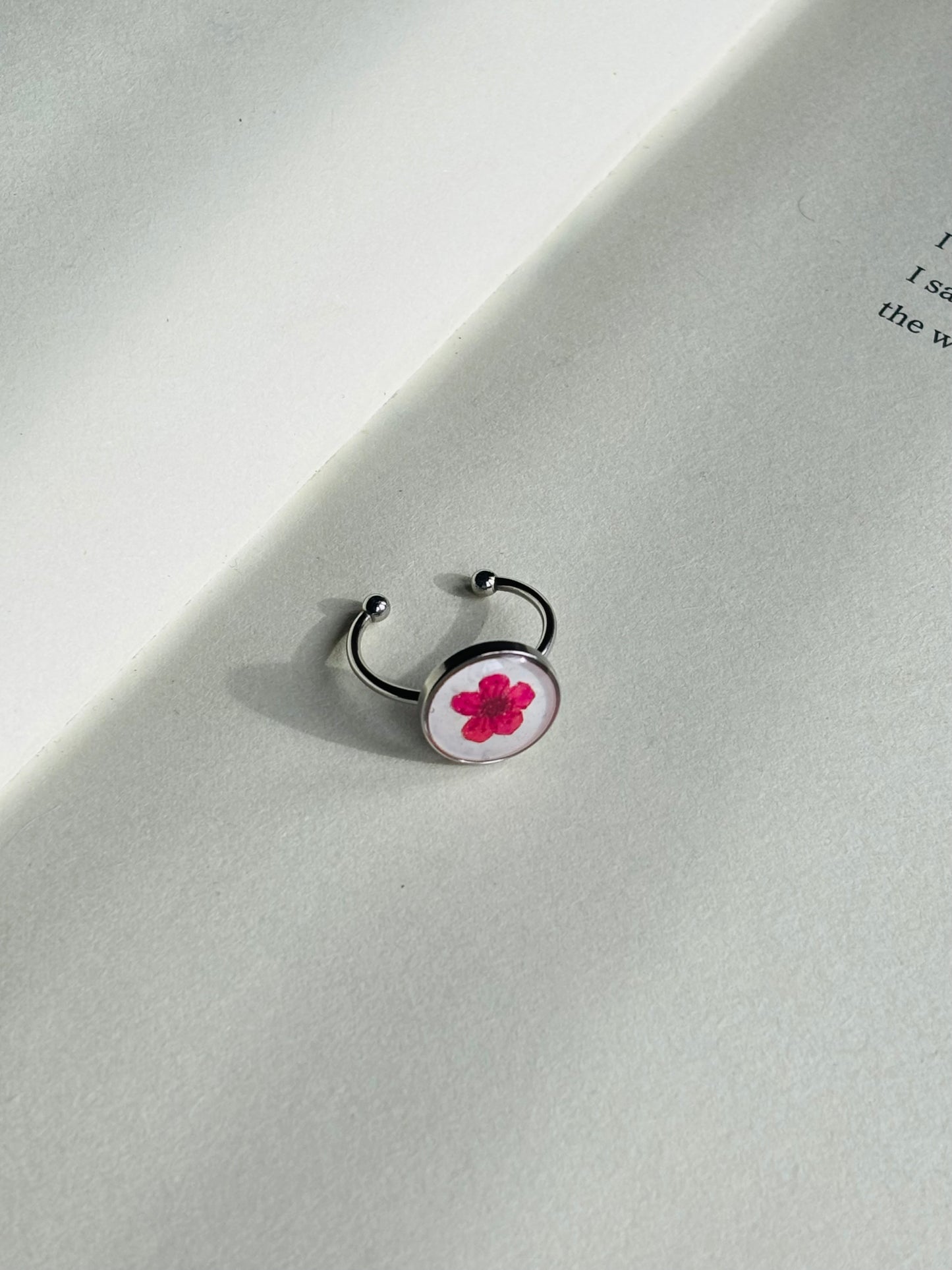 Pink Plum Flower Ring