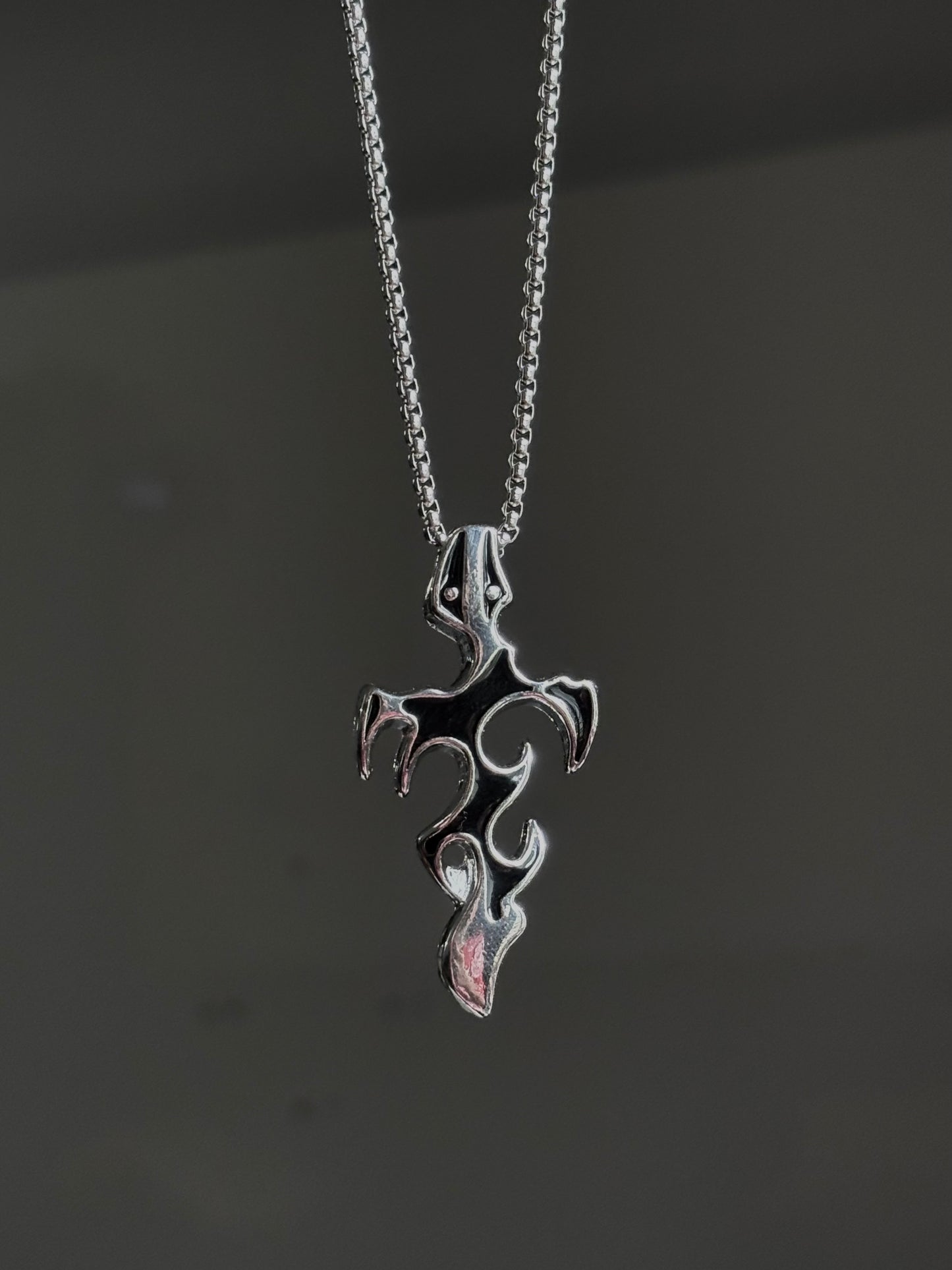 Flame Cross pendent with Stainless steel Chain