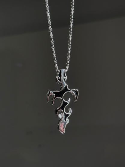Flame Cross pendent with Stainless steel Chain