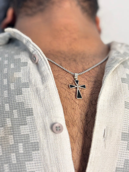 Black cross Pendant with Chain