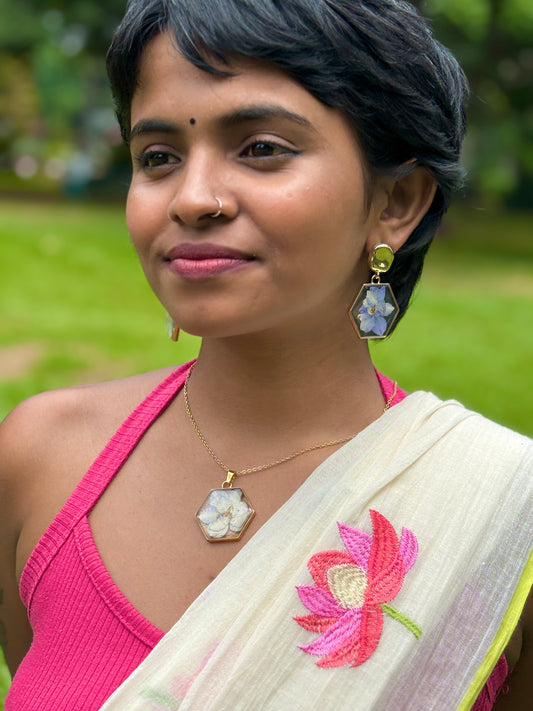 Blossom Real Flower Jewellery Set