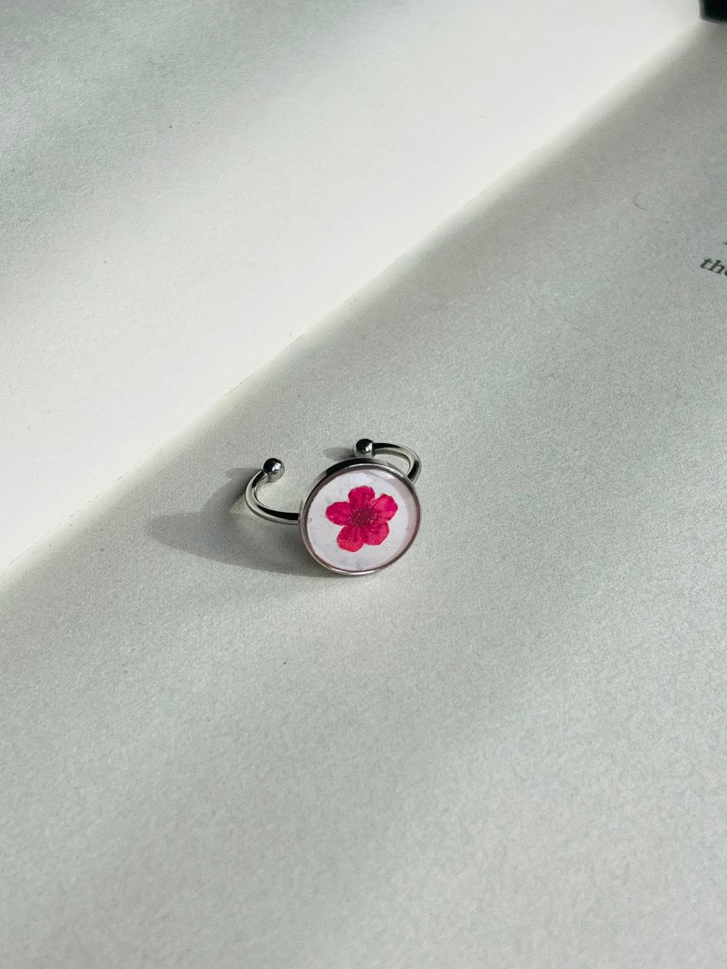 Pink Plum Flower Ring
