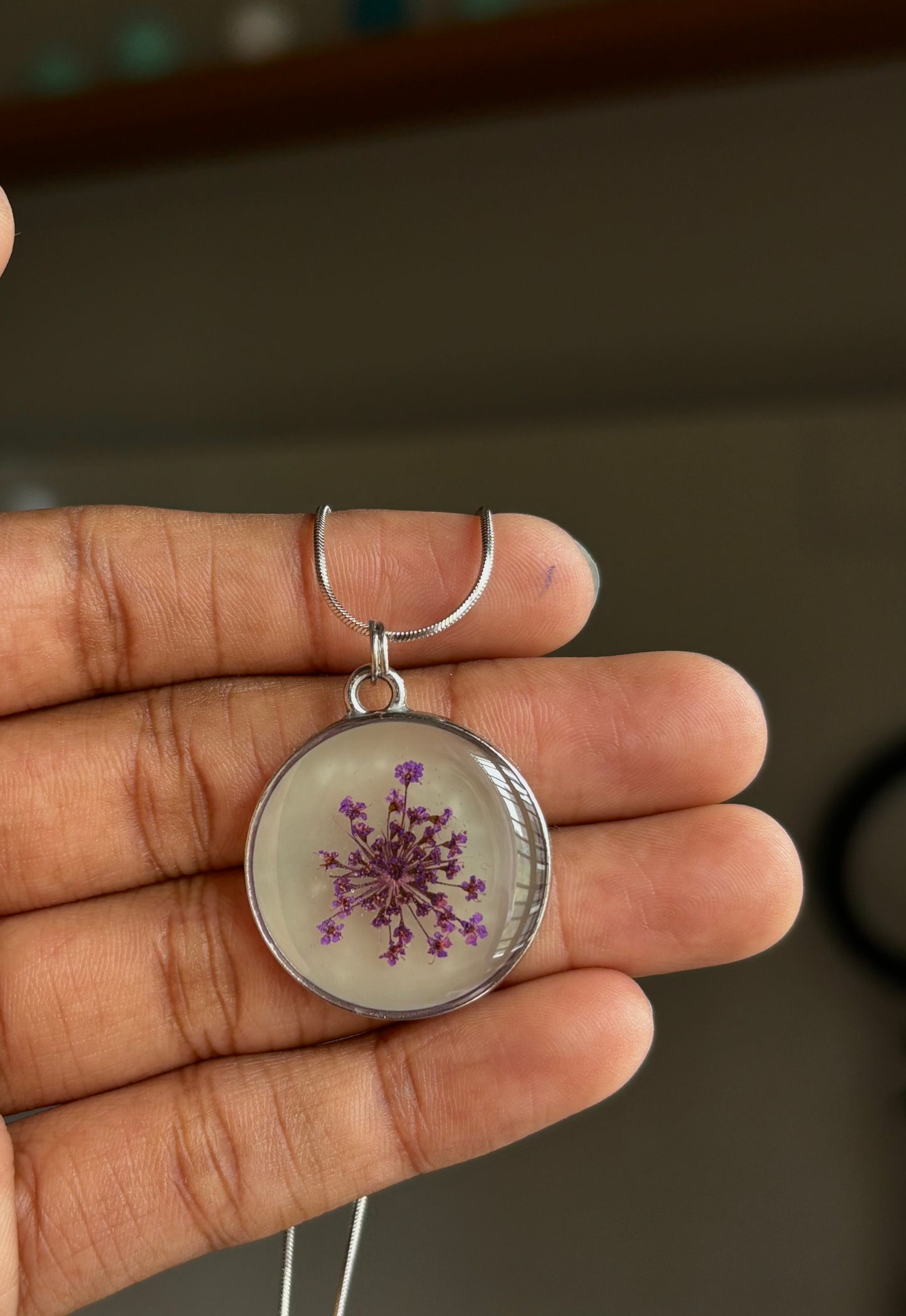 Glow in the Dark Floral Pendant