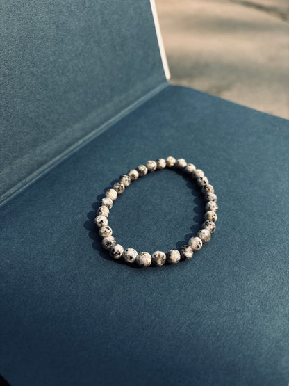 Dalmatian Jasper Bead Bracelet