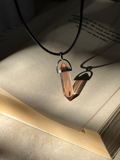 Orange Resin Crystal Pendant