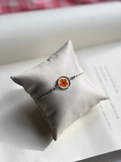 Orange Plum Flower Bracelet